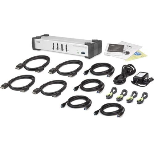 KVM Switch DP 4K de 4 puertos USB 3.0 elimina el desorden de cables en mesa 1
