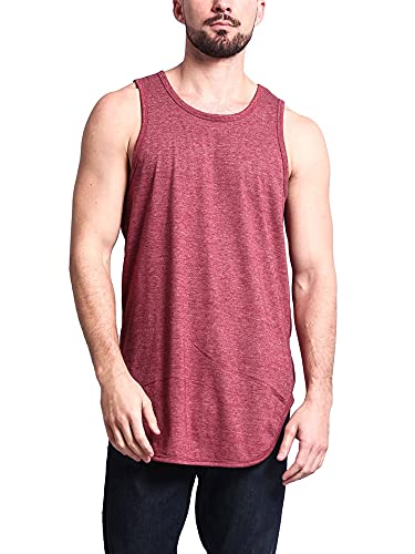 トップス PILE FLARE TANK TOPS VICTORIOUS Solid Color Long Length Curved Hem Tank Top TT47