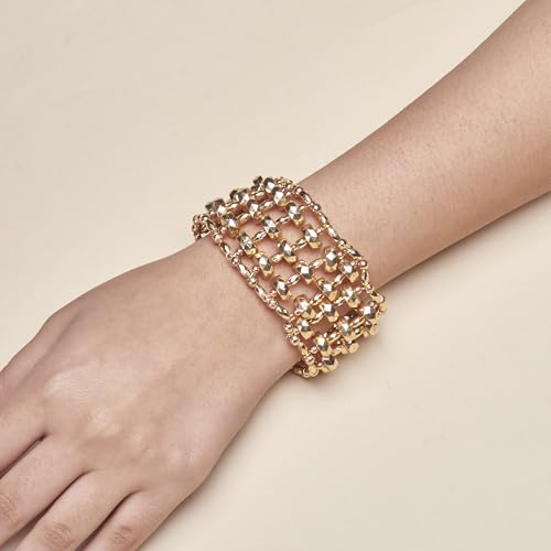 Image of SALTY Anti Tarnish Shaman Beads Bracelet for Women | Fancy Jewellery Gifts | Hand Band | Fashion Accessories for Girls | Minimal Jewelry Design | Ideal for Gifting | Marriage, Birthday | Gift for Valentine Day