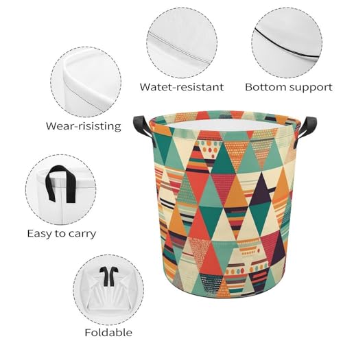 Grand panier à linge imperméable pliable en tissu rayé - 5