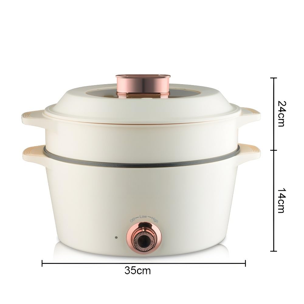 Multifunktionaler Elektroherd: Antihaftbeschichteter Wok, Dampfgartopf for Kochen, Braten, und Dämpfen zu Hause
