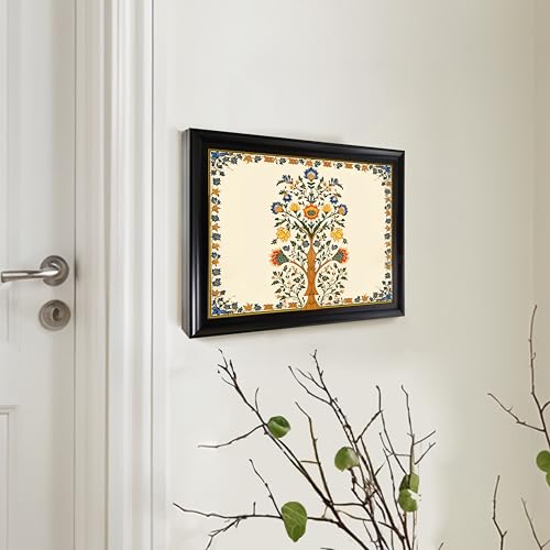 Image of Horizontal Floral Art Decorative Framed Mcb Box, Electric Board Cover | Flippable Counter Cover With Digital Art Print | Suits for Hallways, Lobby, Bedroom, Living Room Outer Size 13X17 Inch