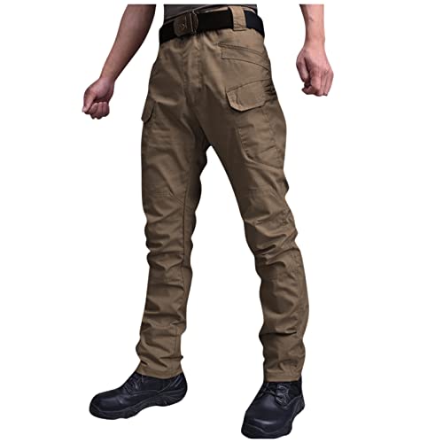 OIOLOYJM Military Cargo Pants for Men Hiking Relaxed Fit Work Waterproof Stretch Tactical Lightweight Outdoor Travel Pant