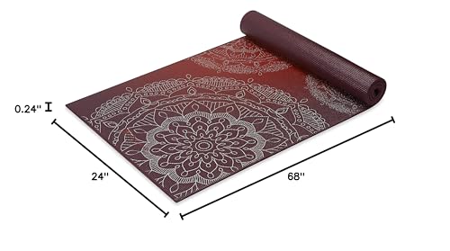 Image of Gaiam Premium Yoga Mat, 6mm Thick Print Mat | Premium 6mm thick cushioning for joint support. Non-slip print design for yoga, Pilates & floor workouts.
