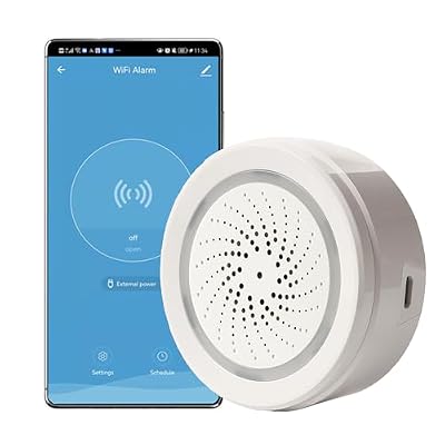 Smart Wi-Fi Siren Alarm: Wireless Strobe Siren with Sound and Light Alarm, 100dB Sounder, App Remote Control, Burglar Alarm Links with Tuya Smart Devices for Home Security & Home Automation
