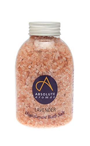 Absolute Aromas Lavanda Sales de Baño 625g - Sal Natural Rosa del Himalaya Infundida con Aceite Esencial de Lavanda Francesa 100% Puro - Relaje y empape de los músculos cansados