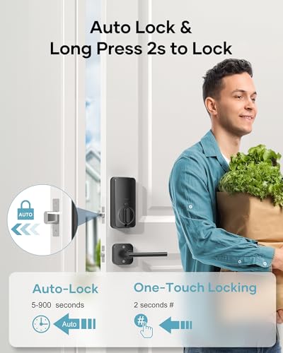 HEANTLE Wi-Fi Front Door Lock Set, Keyless Entry Fingerprint Smart Deadbolt - image 6