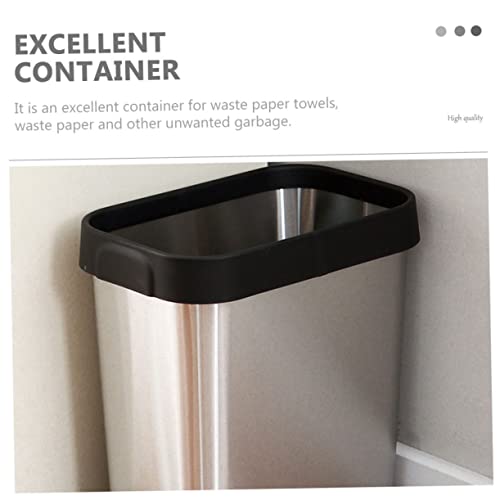 Basurero de acero inoxidable para baño rectangular negro miniatura 6
