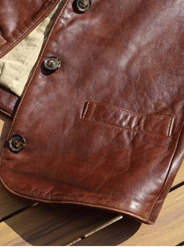 Men's Faux Leather Suit Vest Motorcycle Biker Vest Casual Western Sleeveless Jacket3