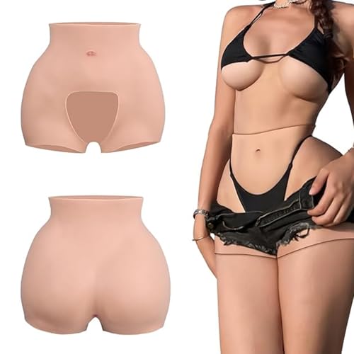 Adima Travestis Culotte Culotte Rembourrée Push Up sous-Vêtements Gros Fesse Fesse Shaper Pantalon de Contrôle pour Travesti,Natrual,Big Ass