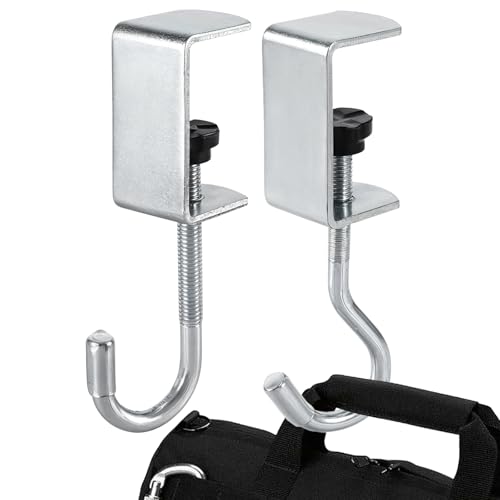 2 Pieces Desk Mount Bag Holder Hook Clamp Stand up Desk Store Clamp-On Under Desk Headphone Hanger Backpack Handbag and Purse Holder Cable Clip Organizer for Table Desk Under Counter 2 Pieces Desk Mount Bag Holder Hook Clamp Stand up Desk Store Clamp-On Under Desk Headphone Hanger Backpack Handbag and Purse Holder Cable Clip Organizer for Table Desk Under Counter