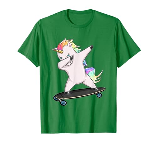 Skateboard Dabbing Unicorn Women Men Kids T-Shirt gift T-Shirt
