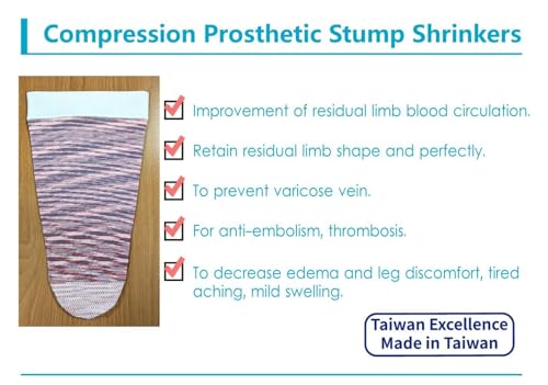 Image of Prosthetic Stump Shrinkers-Above Knee, 35cm, Compression, 20-30, Amputee Socks, Space Dyed, Taiwan Excellence L