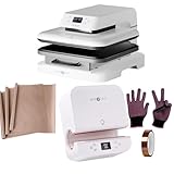HTVRONT Auto Heat Press Machine for T Shirts, Auto Tumbler Heat Press, White