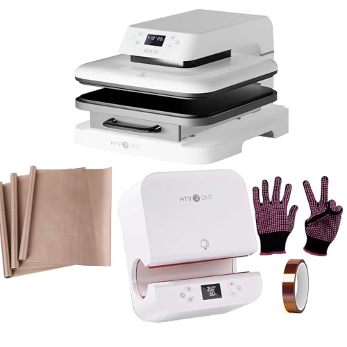 HTVRONT Auto Heat Press Machine for T Shirts, Auto Tumbler Heat Press, White