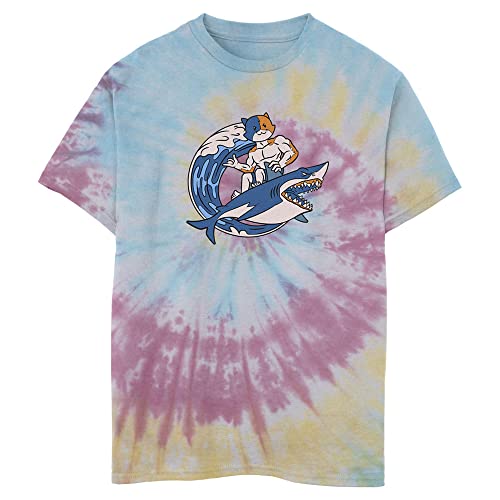 T-shirt Fortnite garçon Miaousclé surf bleu rose XL