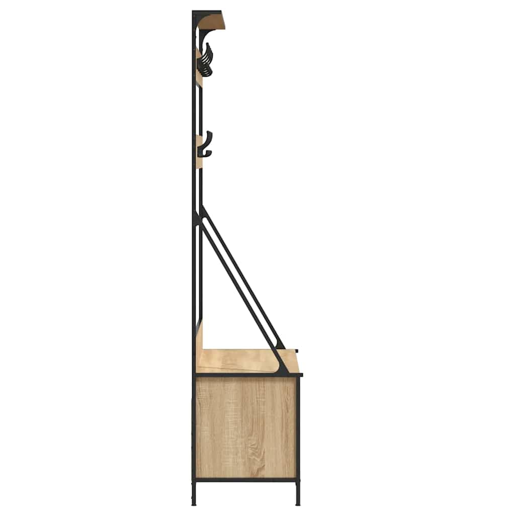 Appendiabiti con scarpiera, rovere Sonoma, 100 x 41 x 184 cm