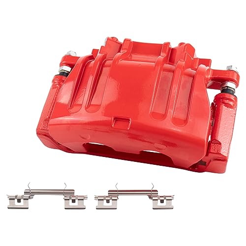 Image of TRQ Front Left Right Brake Caliper w /Bracket Performance Red Driver | For 2005-2011 Chrysler 300 2009-2011 Dodge Challenger 2006-2011 Charger 2005-2008 Magnum
