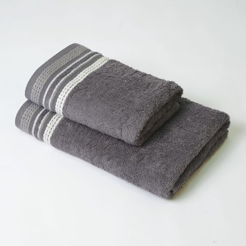 10xdiez Juego De Toallas 100 Algodón De Rizo Peinado - Toalla De Lavabo Toalla De Baño Gris Plomo 10xdiez Juego De Toallas 100 Algodón De Rizo Peinado - Toalla De Lavabo Toalla De Baño Gris Plomo