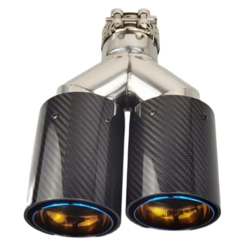 Embout échappement double en carbone bleu brûlé entrée 63mm pour BMW