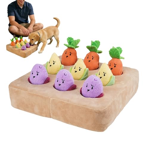 Karotten Hundespielzeug,Plüsch-Beschäftigungsmatte mit langsamer Futterabgabe - Mentales Förderungsspielzeug für Hunde,Für Kätzchen, kleine, mittlere, große Rassen, drinnen, draußen, Spielen, gegen