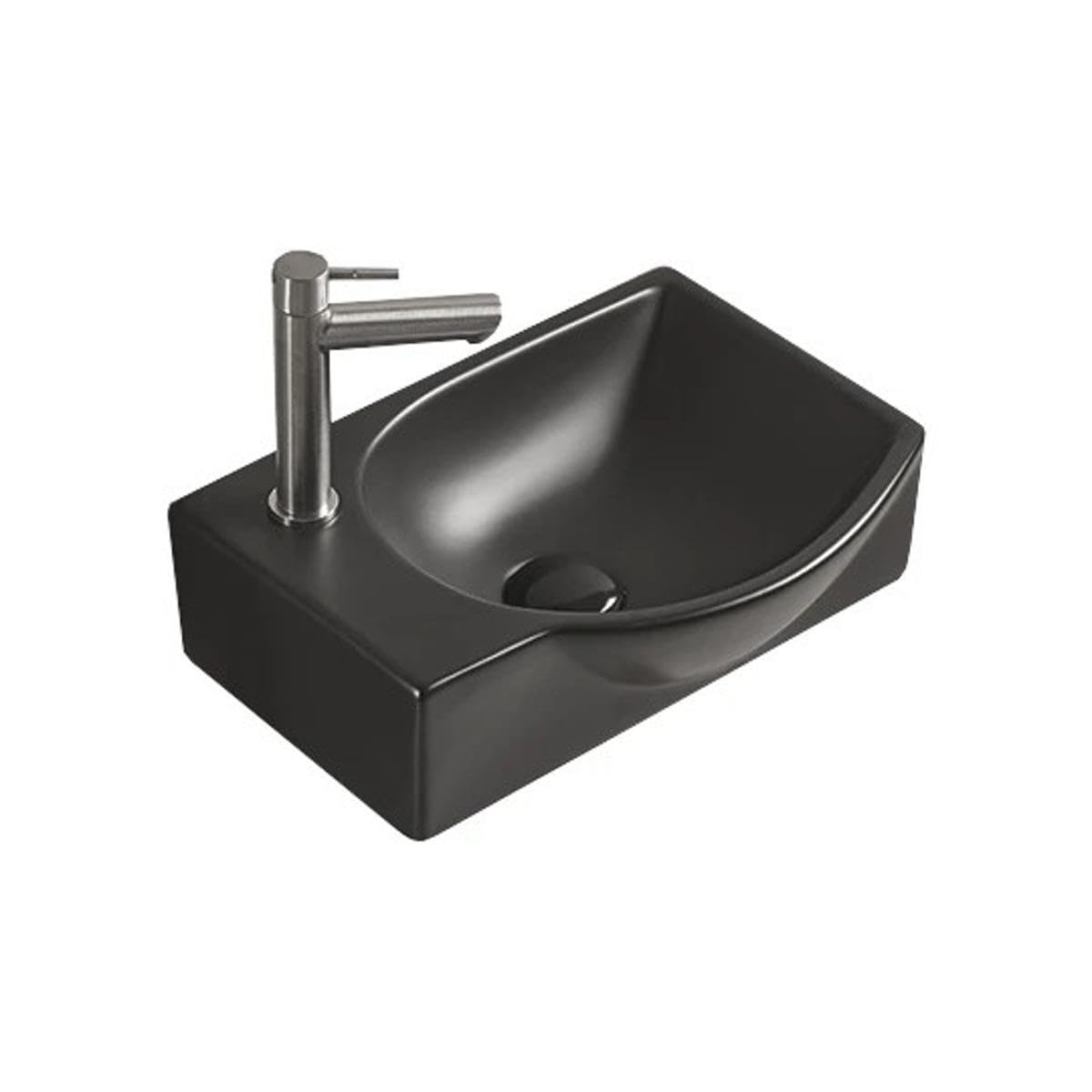 Mexen Lavabo con vasca singola Mista - Destro - Nero opaco - 22174085R