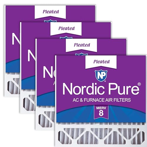 Image of Nordic Pure 20x20x5 Honeywell /Lennox Replacement MERV 8 Air Filters 4 Pack | Actual Size: 19 5 /8 x 19 7 /8 x 4 3 /8 Made in USA, Standard HVAC Filtration, Larger Airborne Particles, Lint, Dust & Pollen