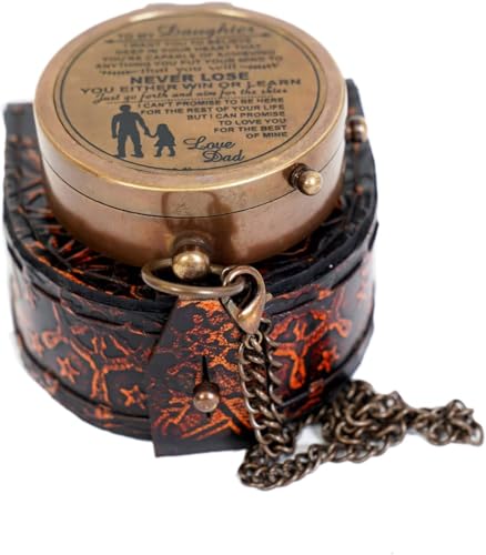 Brújula Vintage de Bolsillo de Latón con Cadena, 2 Pulgadas miniatura 4