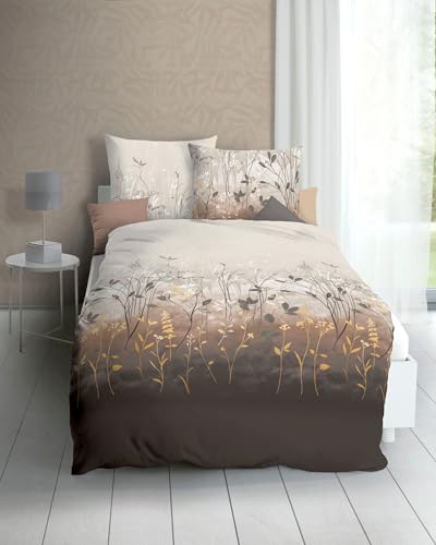 Kaeppel Bettwäsche Herbal Mako-Satin grün Größe 155x220 cm (80x80 cm)