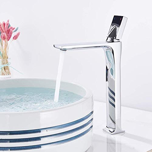Preisvergleich Produktbild CJK Hohe Waschtischarmatur Bad Wasserhahn Einhebel 360° Drehbar Wasserhahn Mischbatterie Waschbecken Armatur Badezimmer,Chrom,Chrom
