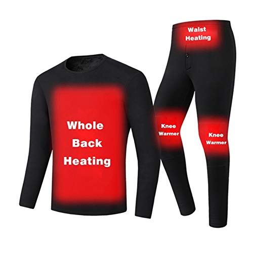 ER621YI Garder au Chaud Hiver USB Chauffage sous-vêtements de Neige Ensemble Hommes Chauds vêtements Chauffants Ski randonnée pédestre Ski Pantalon Costume 4XL 5XL Fragile (Color : Ivory, Size : 4XL) Cover