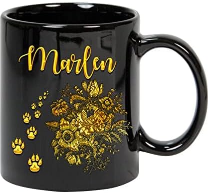 Coffee Mug Personalized Name Mug, Name Cups, Name Mug Gift for Mom, Dad, Sister, Girls, Boy, Brother Marlen and Dog Gold Lover Custom Name Mugs