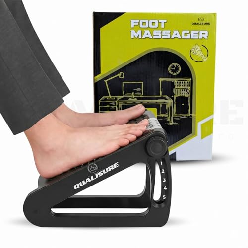 Image of Foot Rest Under Table, Adjustable Height Ergonomic Footrest for Office Desk with Massage Rollers, Acupressure Points & Anti-Slip Pad, Footrest for Office Table, Leg Rest Under Desk, Foot Stool for Home, Foot Stand, Stable Triangular Base