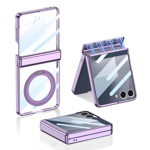 Coque Samsung Galaxy Z Flip 7 antichoc avec support magnétique violet