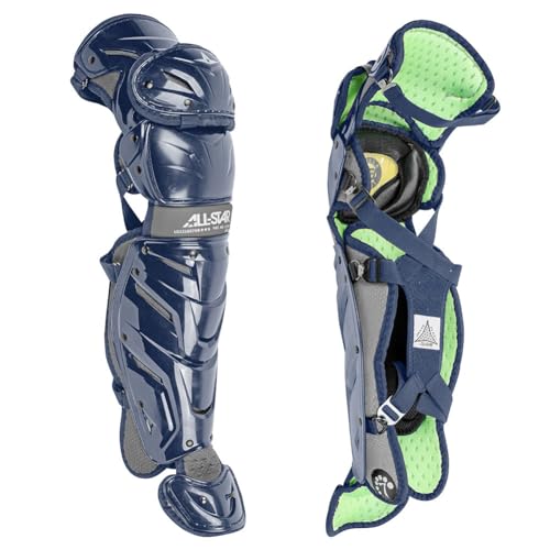 All-Star System 7 Axis Leg Guards - Elite-Level Protection with Patented LINQ Hinge, DeltaFlex Harness, Shapable Plastic Shells, and Full Coverage for Confident Blocking, Throwing, and Running