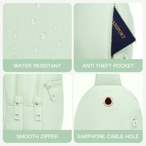 Image of Viverte Quilted Puffer Crossbody Bags for Women Small Puffy Sling Bag Lightweight Cross Body Bubble Purse Shoulder Bag for Travel (Light Green)