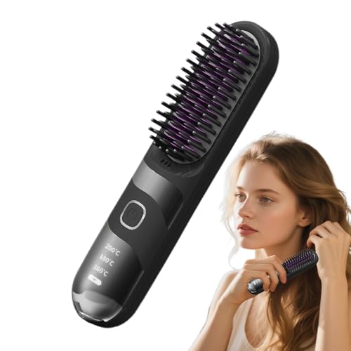 Brosse à friser portable sans fil à température réglable pour des boucles parfaites