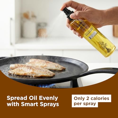 Image of Gem's Gold Cold pressed Groundnut Cooking Oil 200 ml | Reusable Spray Helps Consume 90% lesser Oil | Peanut Oil | Marachekku, Chemical Free, Kacchi Ghani, Chekku | Ideal for Dosa, Paratha, Amlet & Air frying