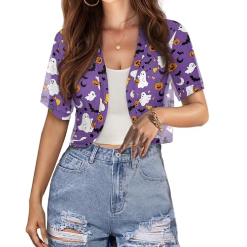 Image of Womens Short Sleeve Bolero Shrug Open Front Knit Cropped Cardigan Shoulder Cover for Dress Cute Casual Knit Cover Up