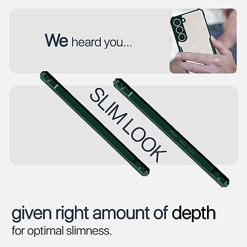 Image of Pikkme Samsung Galaxy S23 5G Back Cover | Crystal Clear Transparent Back | Ultra Hybrid | Full Camera Protection | Raised Edge | Bumper Back Case (Green)