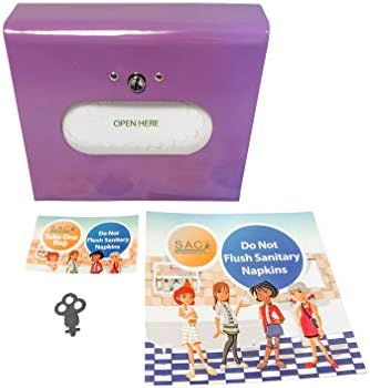 S.A.C. Sanitary Napkin Disposal Bag and Dispenser Starter Set, Lavender