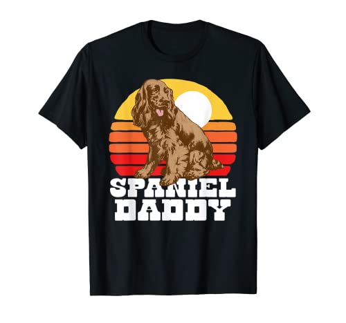 Spaniel Daddy Cute Retro Cocker 80s Sunset Vintage Dog Owner T-Shirt