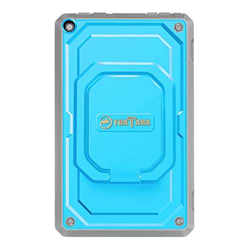 Fintie Shockproof Case for Amazon Fire HD 8 Tablets (7th and 8th Generation, 2017 and 2018 Releases) - [Tuatara Magic Ring] [360 Rotating] Multi-Functional Grip Stand Carry Cover, Blue