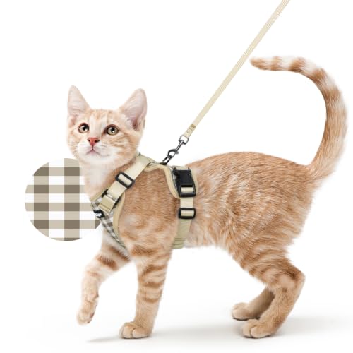 Image of rabbitgoo Cat Harness and Leash Set, Escape Proof Vest, Foamy Coffee