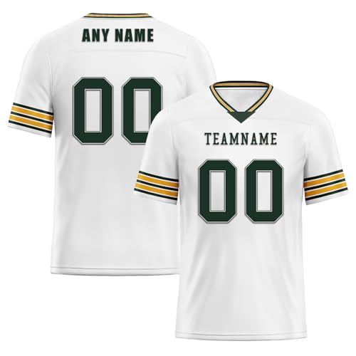 Onegam Custom Practice Football Jersey for Men, Personalized Name Team-Name Logo Fan Uniform Sports Team Womens Shirt