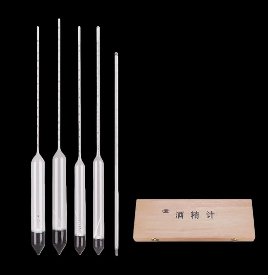 4PCS Alcohol Hydrometer Set - 0-100° with 0.2 Accuracy, Professional Liquor & Wine Tester for Home Brewing & Distilling(0-25 1PCS)