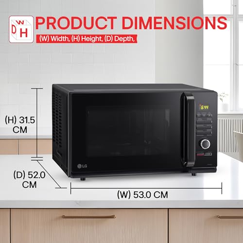 Image of LG 32 L Convection Microwave Oven (MC3286BLT, Black, Auto Cook Menu, Diet Fry and with Stainless Steel Cavity)