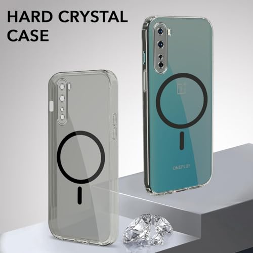 Image of Jkobi Lifetime Anti-Yellow MagSafe Compatible Clear Back Cover Case for Oneplus Nord 5G (Sleek Hard Crystal | Shockproof and Camera Protection)