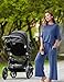 QUNISY Maternity Lounge Set 2 Piece Outfits Matching Short Sleeve Top Adjustable Long Pants Pregnancy Summer Loungwear, Deep Blue Petite M