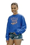 UCLA Bruins Womens Crop Crewneck Sweatshirt Campus Team Color, X-Large